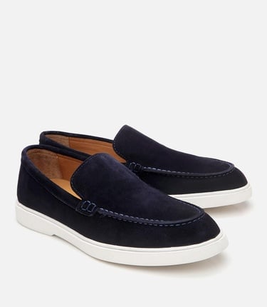  Erkek Süet Deri Lacivert Günlük Loafer
