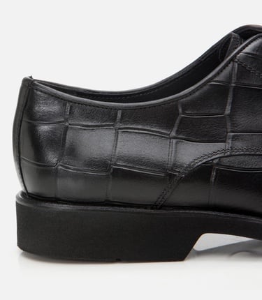  Erkek Deri Siyah Hafif Tabanlı Şık Klasik Ayakkabı