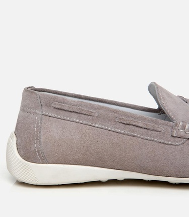  Erkek Süet Deri Gri Püskül Detaylı Günlük Loafer