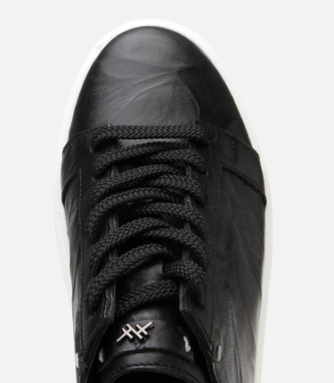  Erkek Deri Siyah Hafif Tabanlı Spor Ayakkabı