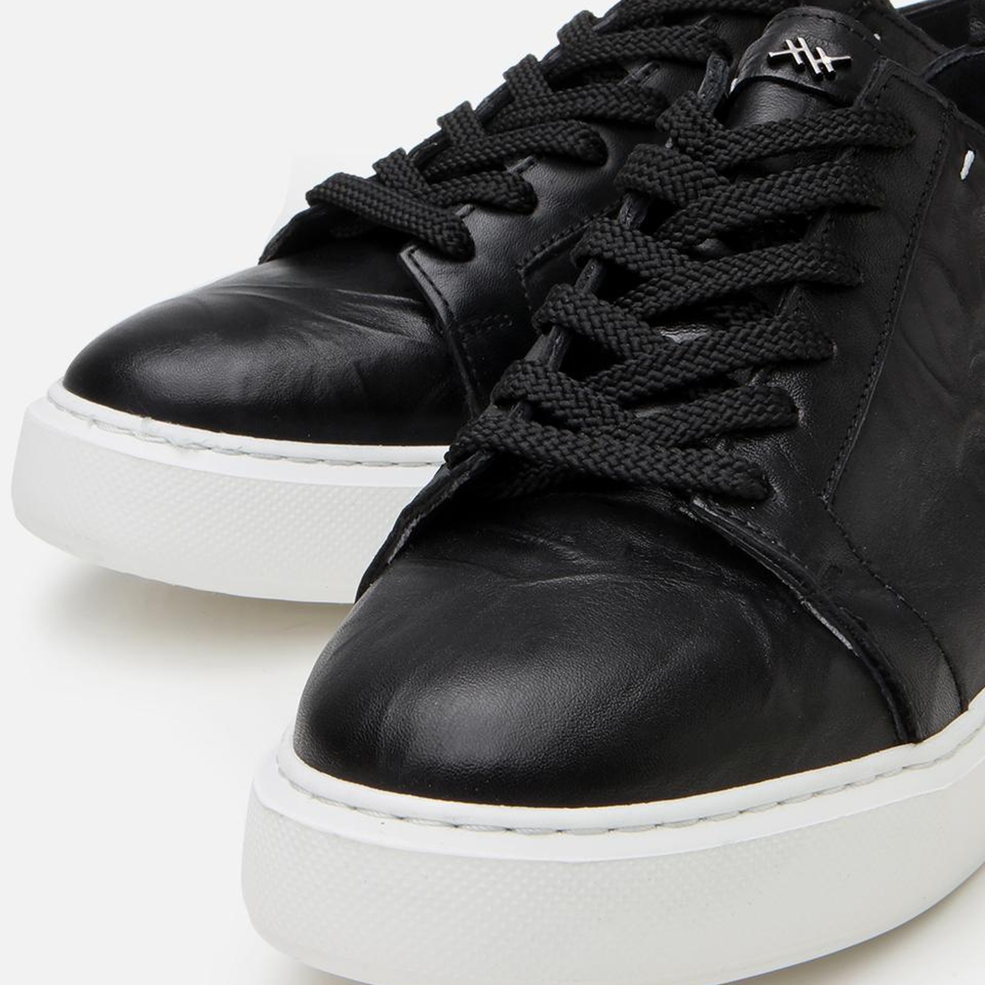 Erkek Deri Siyah Hafif Tabanlı Spor Ayakkabı