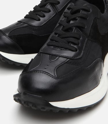  Erkek Süet Deri Siyah Ultra Hafif Tabanlı Spor Ayakkabı