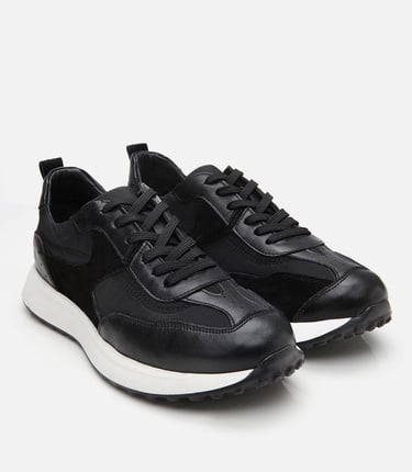  Erkek Süet Deri Siyah Ultra Hafif Tabanlı Spor Ayakkabı