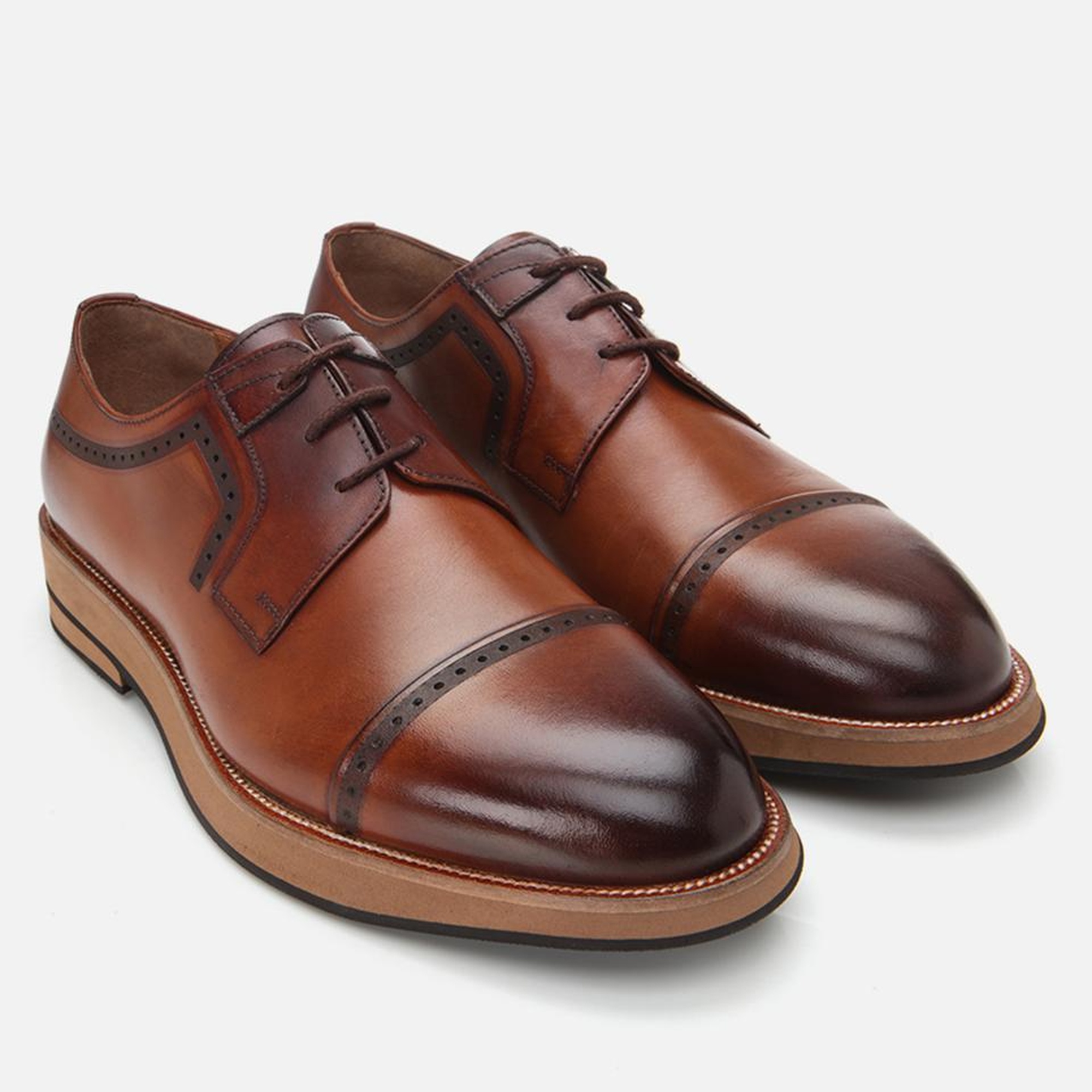 Erkek Deri Taba Hafif Tabanlı Klasik Ayakkabı