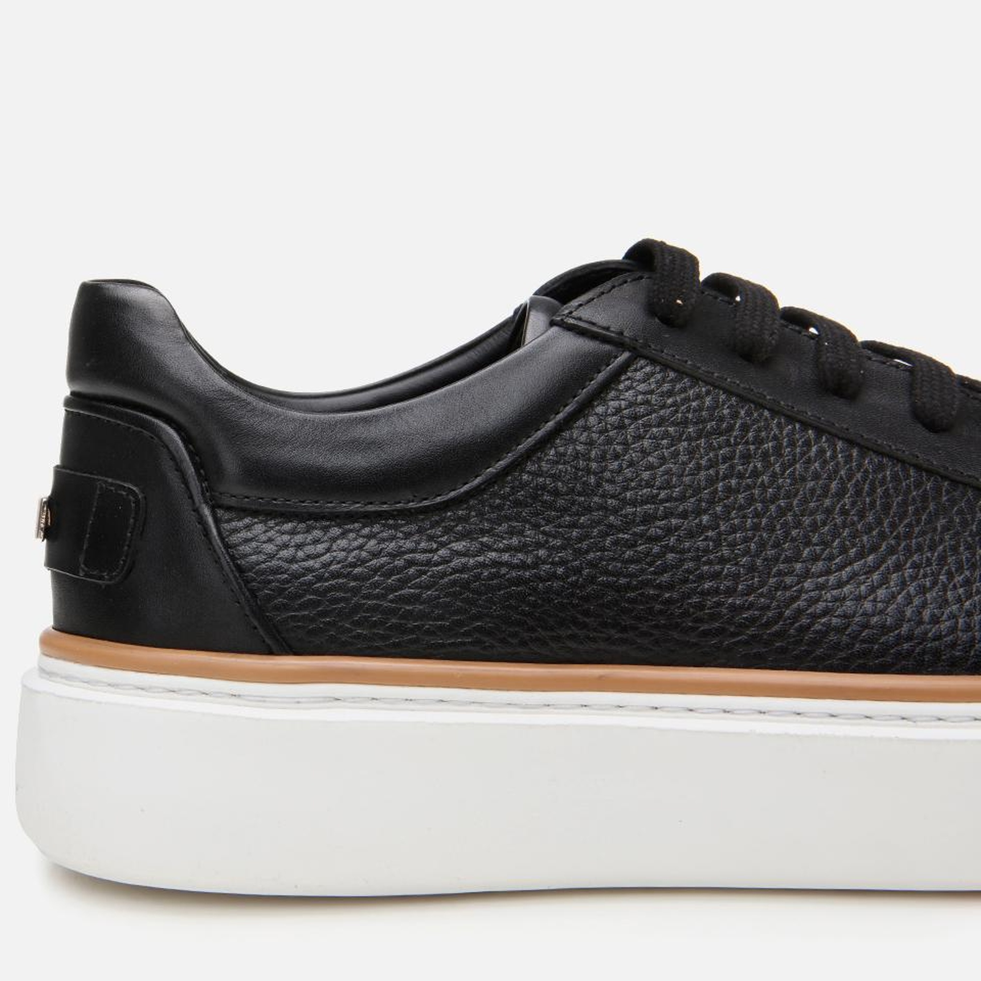 Erkek Deri Siyah Hafif Tabanlı Spor Ayakkabı