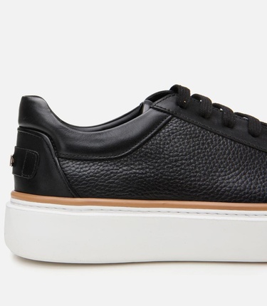  Erkek Deri Siyah Hafif Tabanlı Spor Ayakkabı