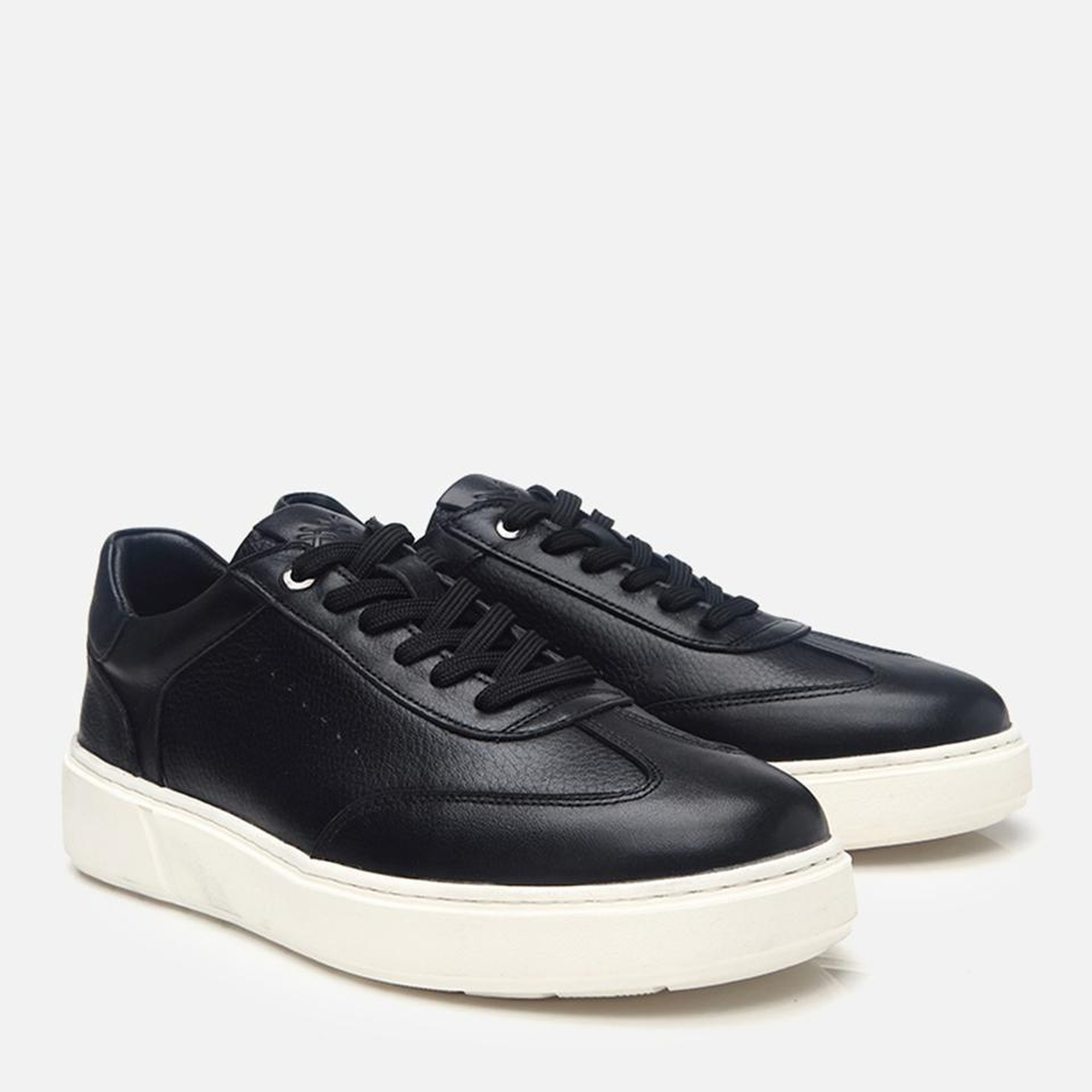 Erkek Deri Siyah Ultra Hafif Tabanlı Spor Ayakkabı