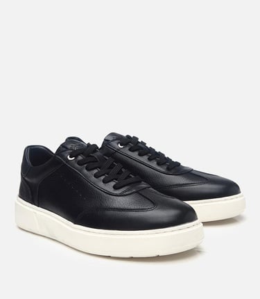  Erkek Deri Siyah Ultra Hafif Tabanlı Spor Ayakkabı