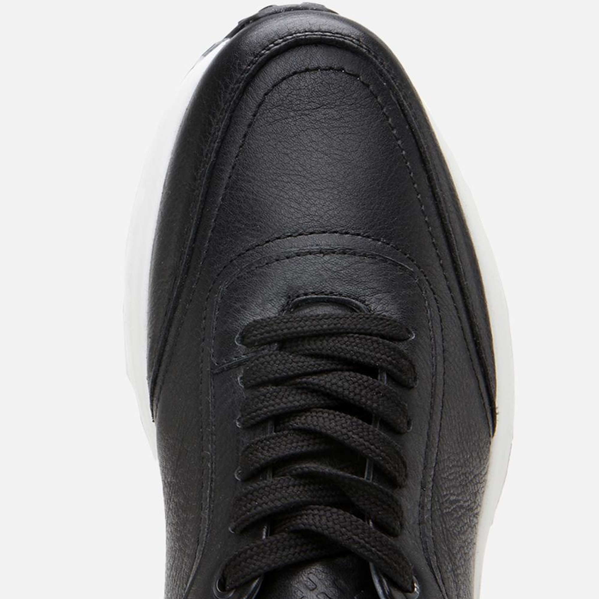 Erkek Deri Siyah Yumuşak Tabanlı Spor Ayakkabı