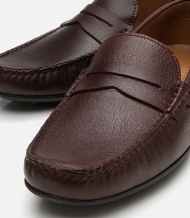  Erkek Deri Kahverengi Günlük Loafer