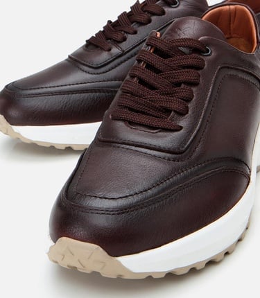  Erkek Deri Kahverengi Yumuşak Tabanlı Spor Ayakkabı