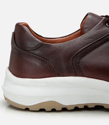  Erkek Deri Kahverengi Yumuşak Tabanlı Spor Ayakkabı