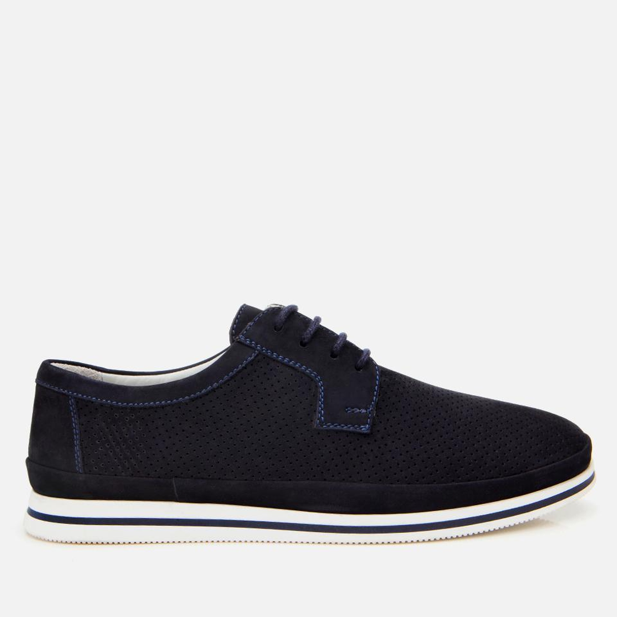 Erkek Nubuk Deri Lacivert Delikli Rahat Günlük Ayakkabı