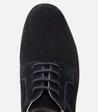  Erkek Nubuk Deri Lacivert Delikli Rahat Günlük Ayakkabı