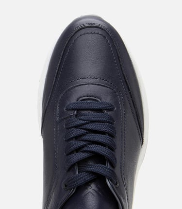  Erkek Deri Lacivert Yumuşak Tabanlı Spor Ayakkabı