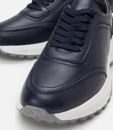  Erkek Deri Lacivert Yumuşak Tabanlı Spor Ayakkabı
