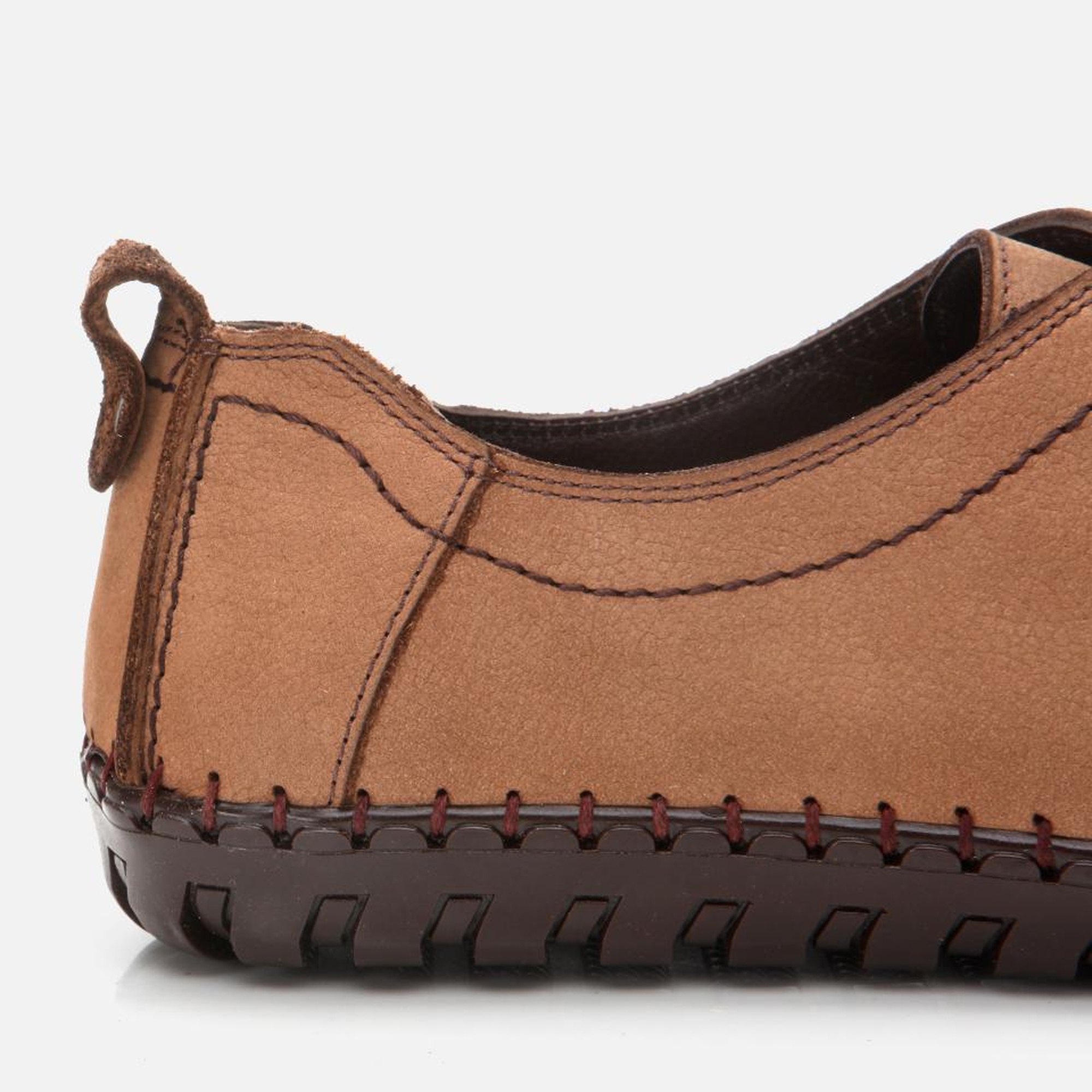 Erkek Nubuk Deri Bej Rahat Günlük Loafer