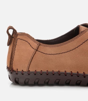  Erkek Nubuk Deri Bej Rahat Günlük Loafer