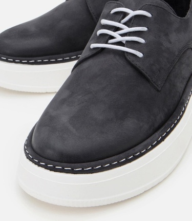  Erkek Nubuk Deri Siyah Hafif Tabanlı Günlük Ayakkabı