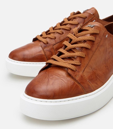  Erkek Deri Taba Hafif Tabanlı Spor Ayakkabı