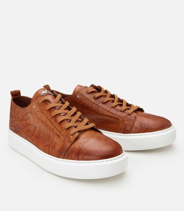  Erkek Deri Taba Hafif Tabanlı Spor Ayakkabı