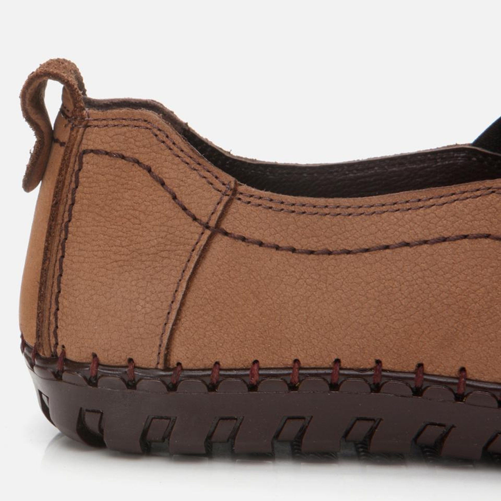 Erkek Nubuk Deri Bej Rahat Günlük Loafer