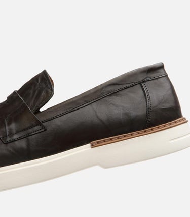  Erkek Deri Haki Ultra Hafif Tabanlı Klasik Loafer