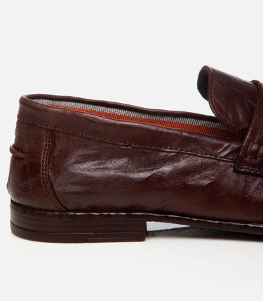  Erkek Deri Kahverengi Ultra Hafif Tabanlı Klasik Loafer