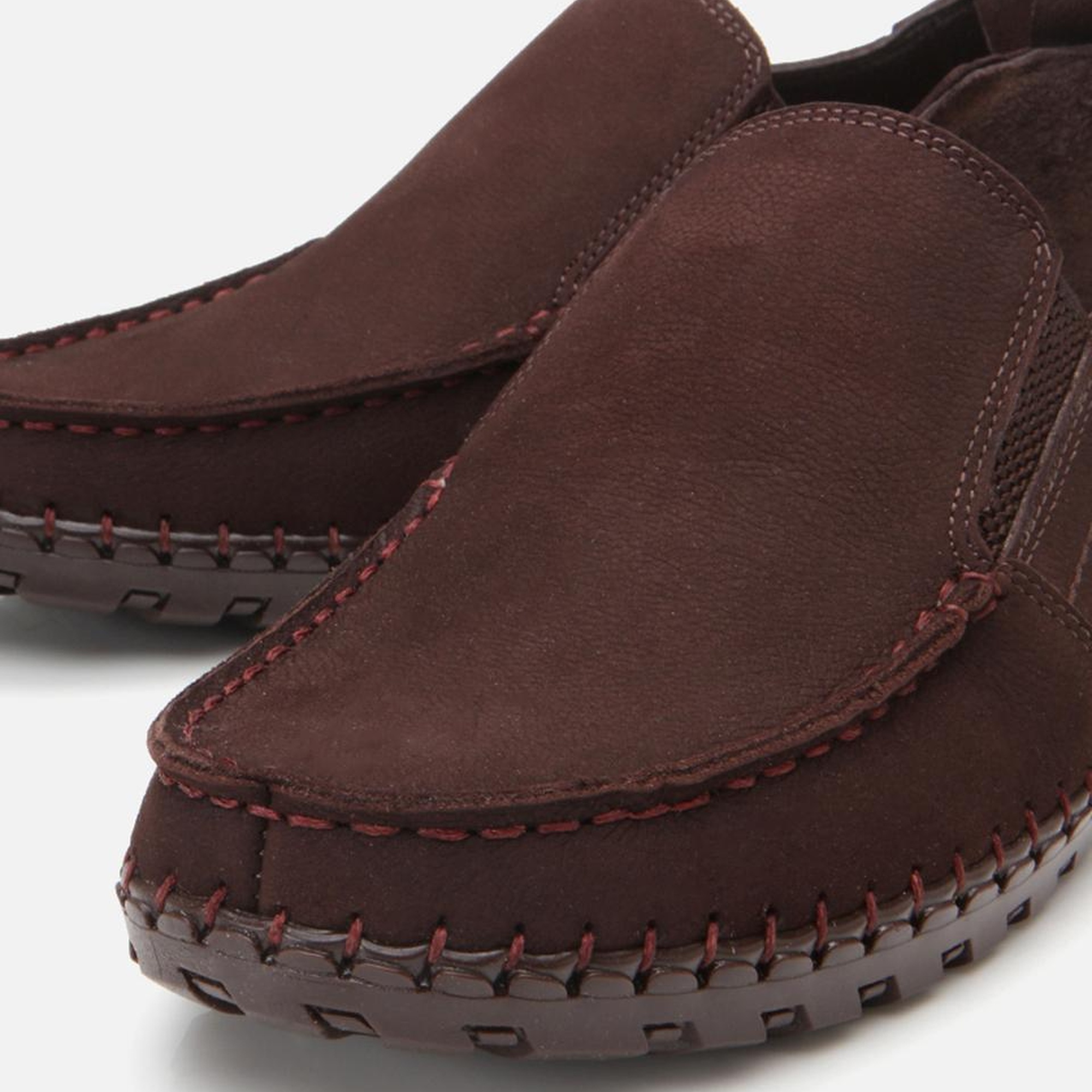 Erkek Nubuk Deri Kahverengi Rahat Günlük Loafer