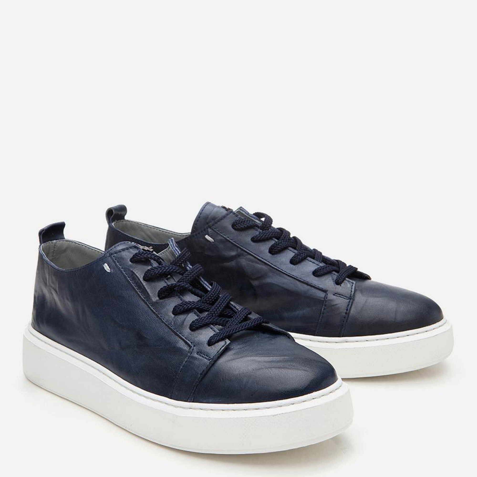 Erkek Deri Lacivert Hafif Tabanlı  Spor Ayakkabı