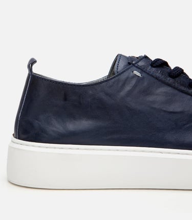  Erkek Deri Lacivert Hafif Tabanlı  Spor Ayakkabı