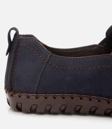  Erkek Nubuk Deri Lacivert Rahat Günlük Loafer