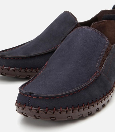  Erkek Nubuk Deri Lacivert Rahat Günlük Loafer