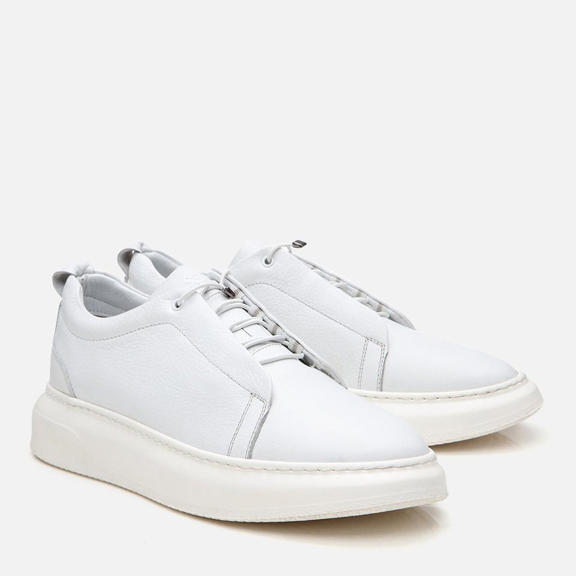 Erkek Deri Beyaz Ultra Hafif Tabanlı Spor Ayakkabı