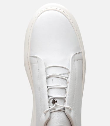  Erkek Deri Beyaz Ultra Hafif Tabanlı Spor Ayakkabı