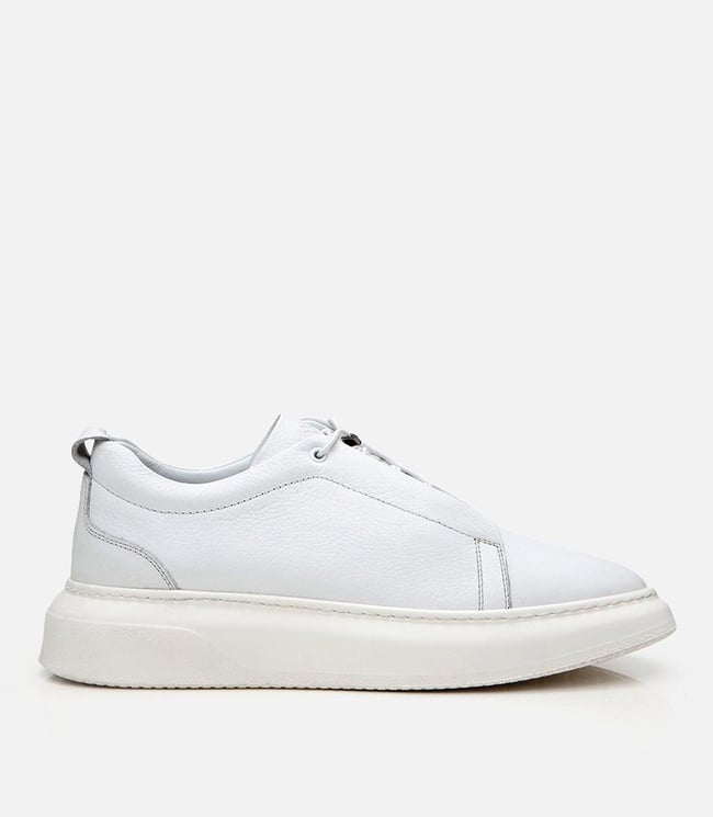  Erkek Deri Beyaz Ultra Hafif Tabanlı Spor Ayakkabı