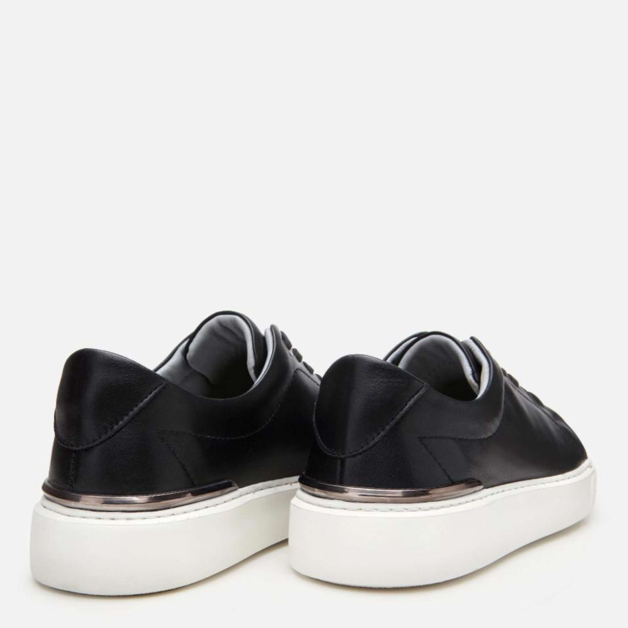 Erkek Deri Siyah Ultra Hafif Tabanlı Spor Ayakkabı