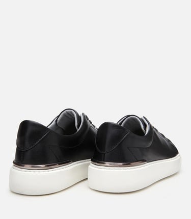  Erkek Deri Siyah Ultra Hafif Tabanlı Spor Ayakkabı