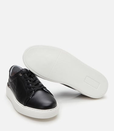  Erkek Deri Siyah Ultra Hafif Tabanlı Spor Ayakkabı