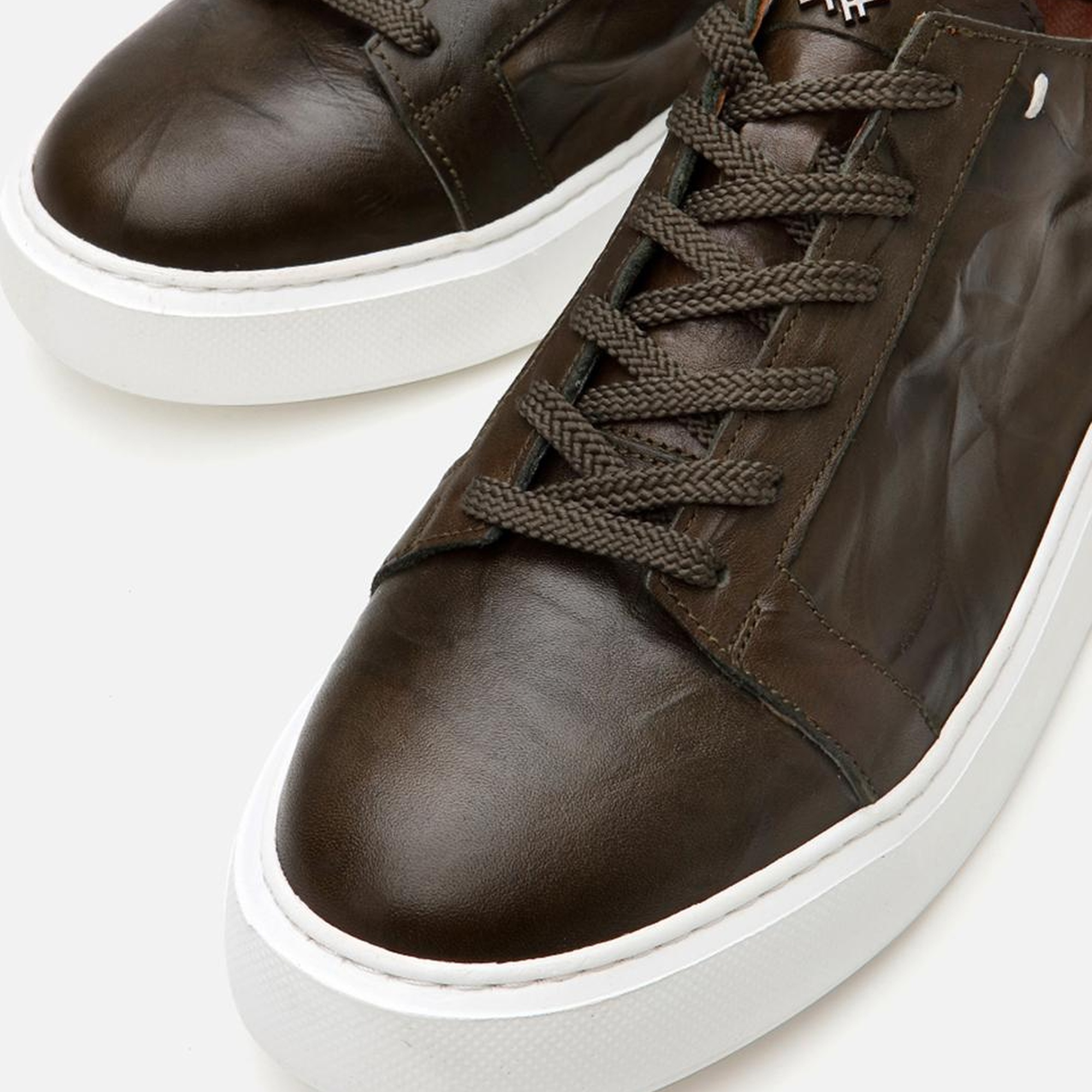 Erkek Deri Haki Hafif Tabanlı Spor Ayakkabı