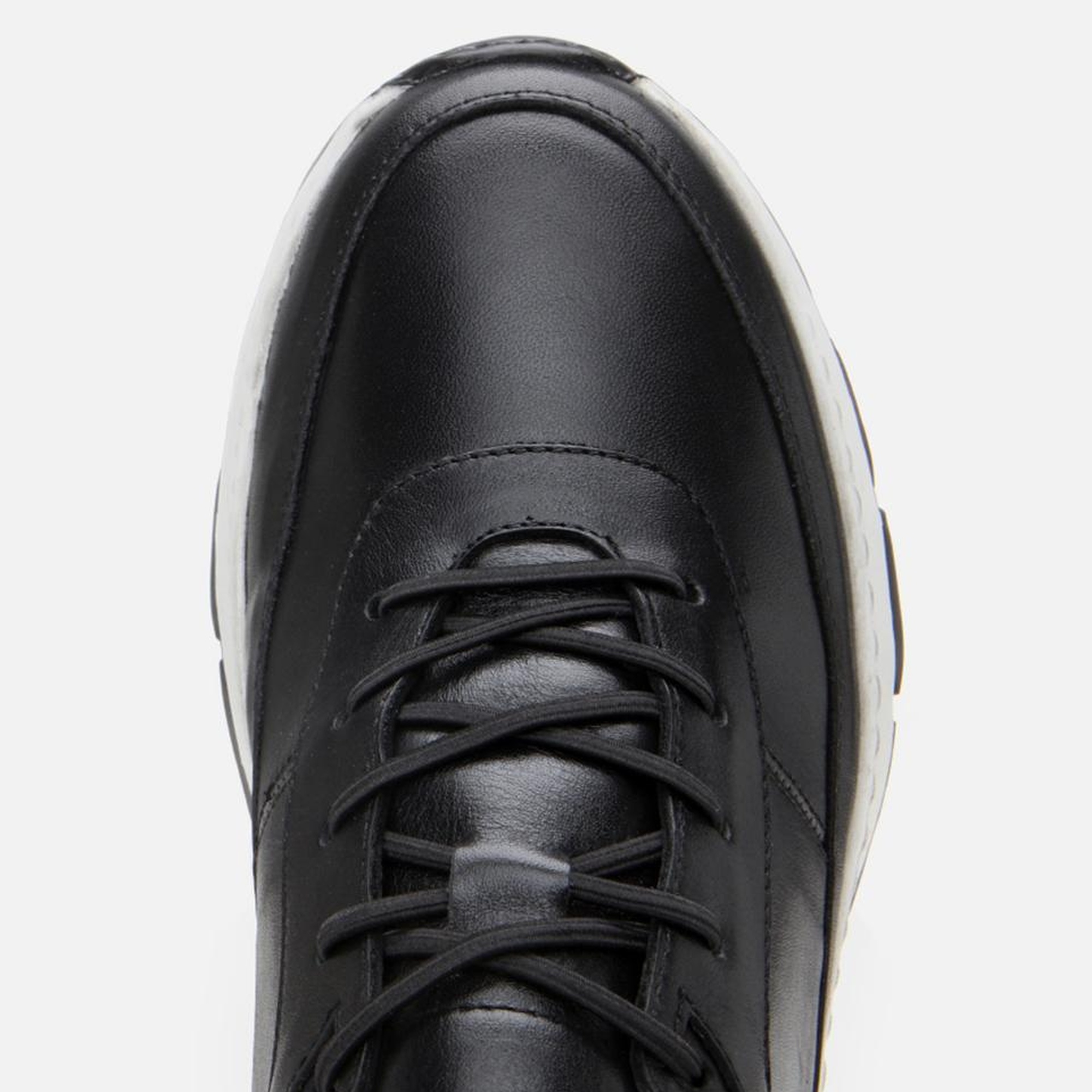 Erkek Deri Siyah Ultra Hafif Tabanlı Spor Ayakkabı