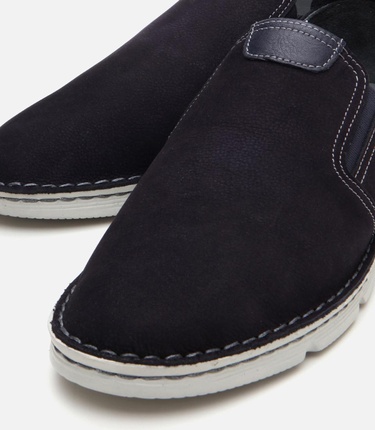  Erkek Nubuk Deri Lacivert Ultra Hafif Tabanlı Günlük Ayakkabı