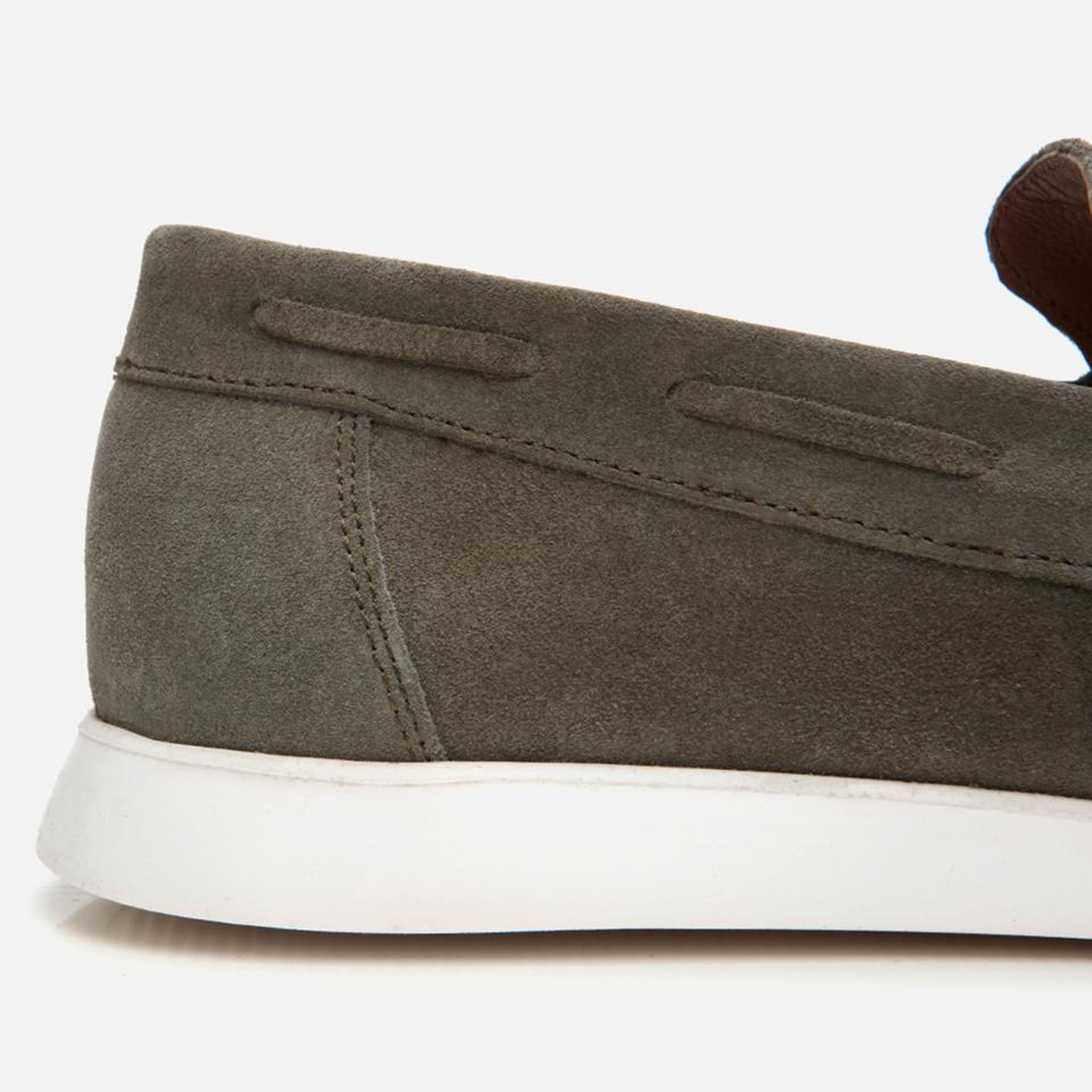 Erkek Süet Deri Yeşil Bağcıklı Loafer