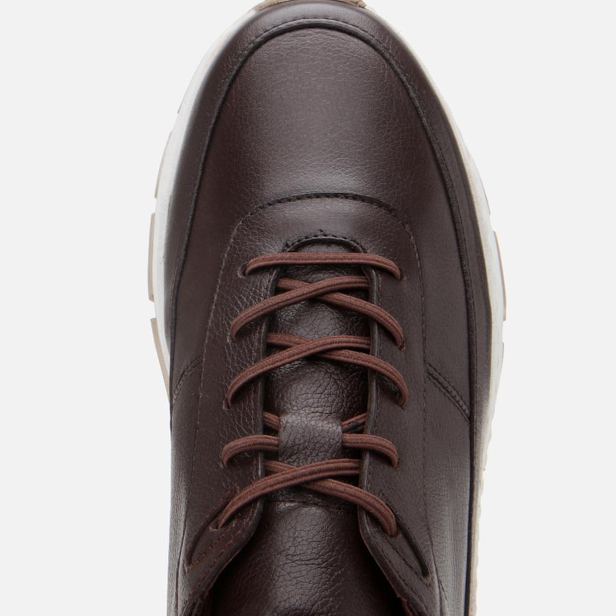 Erkek Deri Kahverengi Ultra Hafif Tabanlı Spor Ayakkabı