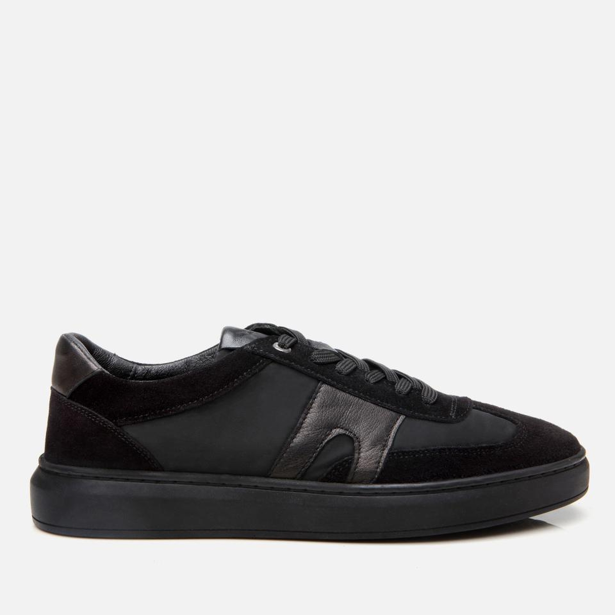 Erkek Deri Siyah Ultra Hafif Tabanlı Spor Ayakkabı