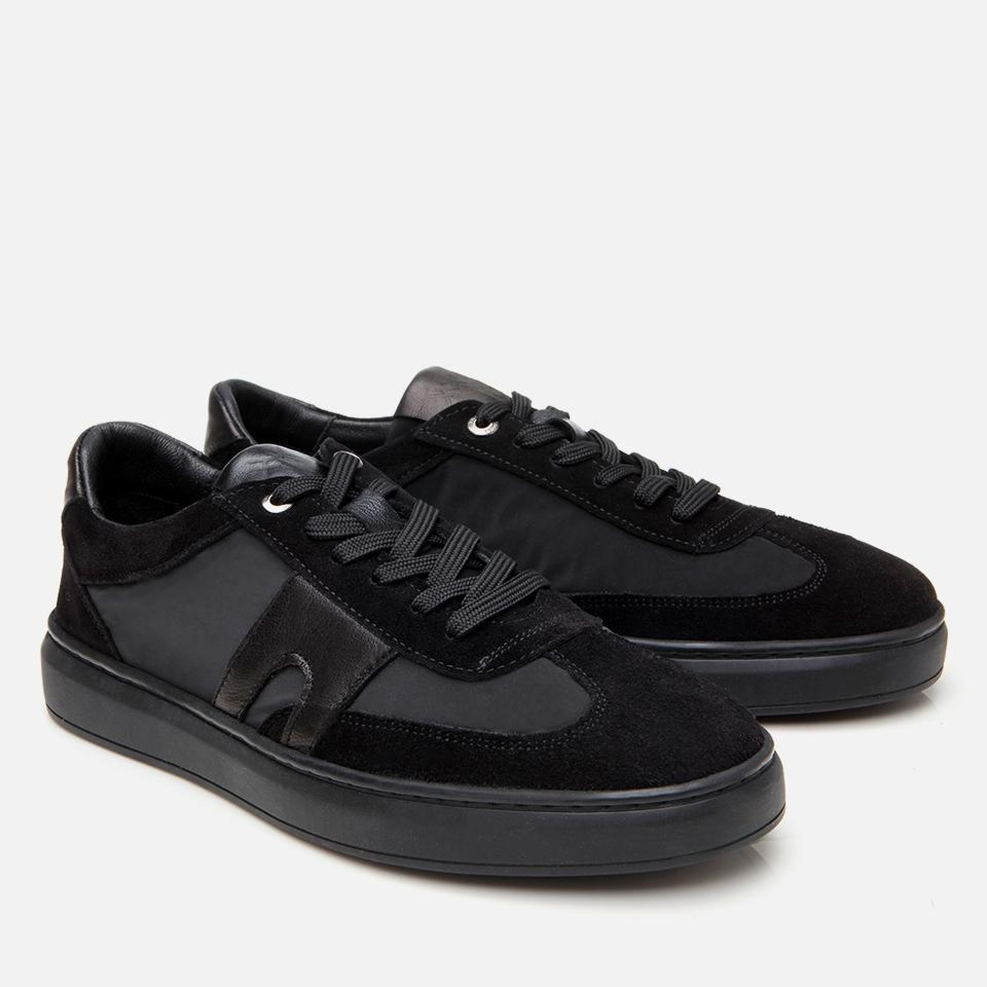 Erkek Deri Siyah Ultra Hafif Tabanlı Spor Ayakkabı