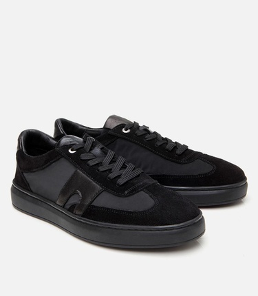  Erkek Deri Siyah Ultra Hafif Tabanlı Spor Ayakkabı