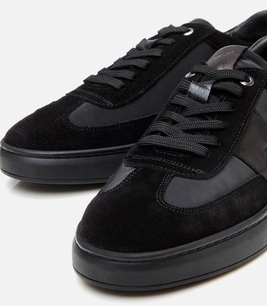  Erkek Deri Siyah Ultra Hafif Tabanlı Spor Ayakkabı