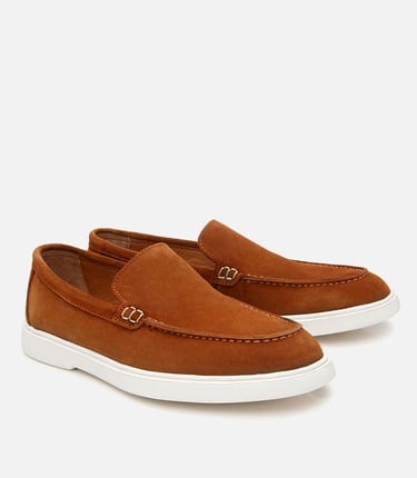  Erkek Süet Deri Taba Günlük Loafer