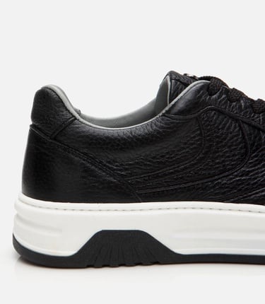  Erkek Deri Siyah Yüksek Tabanlı Spor Ayakkabı